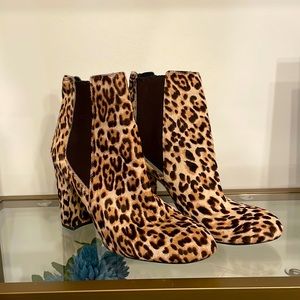 Leopard Print Calf Hair Booties